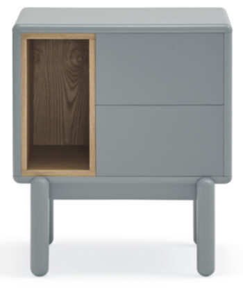 Design side table and bedside table "Corvo" Pearl Grey