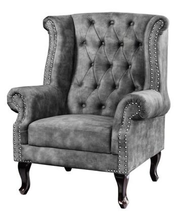 Wing chair "Chesterfield" - gray