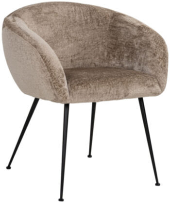 Design chair "Ruby" with armrests - Taupe chenille