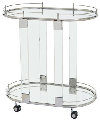 Serving trolley Oria Oval Silver 75/ H 78 cm