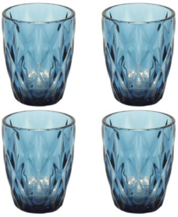 set of 4 "Zuma" water glasses 2 dl, blue