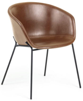 Design shell chair "Serena" - imitation leather brown