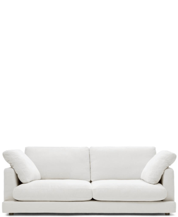 3-Sitzer Design Sofa „Galla“ mit abnehmbaren Bezügen - Chenille Weiss