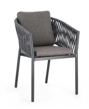 Chaise design d'extérieur empilable "Florencia" - anthracite