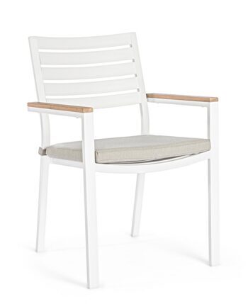 Hochwertiger, stapelbarer Outdoor Stuhl „Belmar“ - Weiss