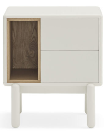 Design side table and bedside table "Corvo" Cream
