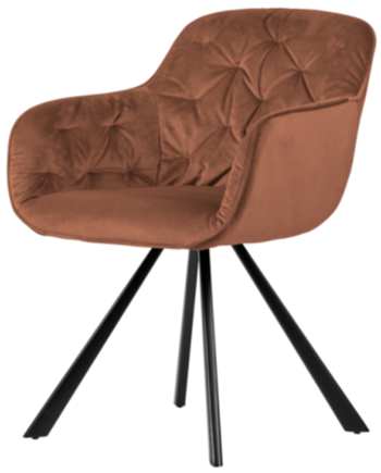 Chaise design "Eliano" avec accoudoirs - Rust