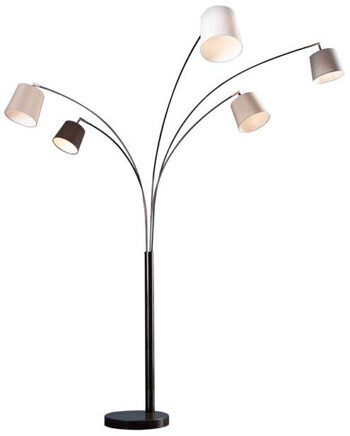 Flexible Stehlampe „Levels“ 120 x 205 cm mit Marmorsockel - Schwarz/Grau/Weiss