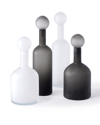 4-tlg. Set Bubbles & Bottles 44 cm - Black & White matt