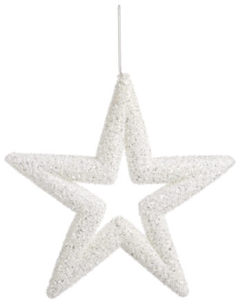Grande étoile de Noël avec paillettes Ø 35 cm - Blanc