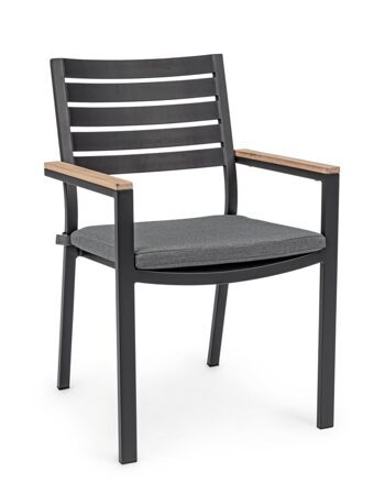 Hochwertiger, stapelbarer Outdoor Stuhl „Belmar“ - Anthrazit