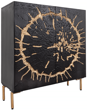 Design highboard "Circle" from solid wood - 100 x 120 cm