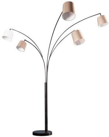 Flexible Stehlampe „Levels“ 120 x 205 cm mit Marmorsockel - Weiss/Beige/Braun