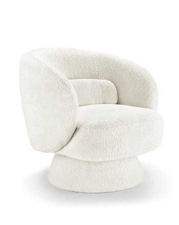 Swivel design lounge chair "Bossa Noca" - Bouclé White