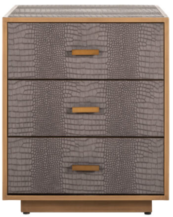 Side and bedside table "Classio" with imitation leather cover in crocodile look 50 x 61 cm