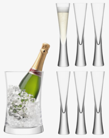 7-teiliges Champagner-Servier-Set Moya Clear