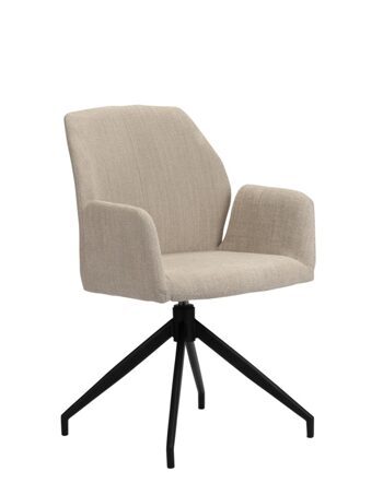 Drehbarer Design Stuhl „Storm“ mit Armlehnen - Beige