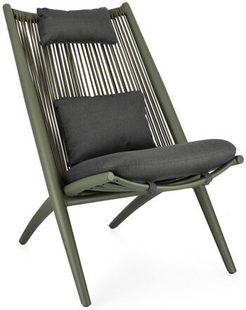 Outdoor design armchair "Aloha" green/anthracite