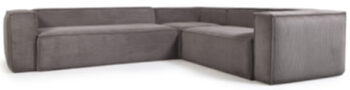 Large Cord Corner Sofa "Klocks" 320 x 290 cm - Grey