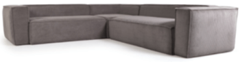 Canapé d'angle "Klocks" avec revêtement en velours côtelé 290 x 290 cm - Gris