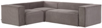 Cord corner sofa "Klocks" 320 x 230 cm - Grey