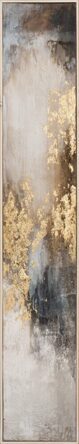 Hand painted picture "Slim Brown & Gold" 27 x 152 cm